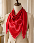 Crimson Embrace Silk Scarf