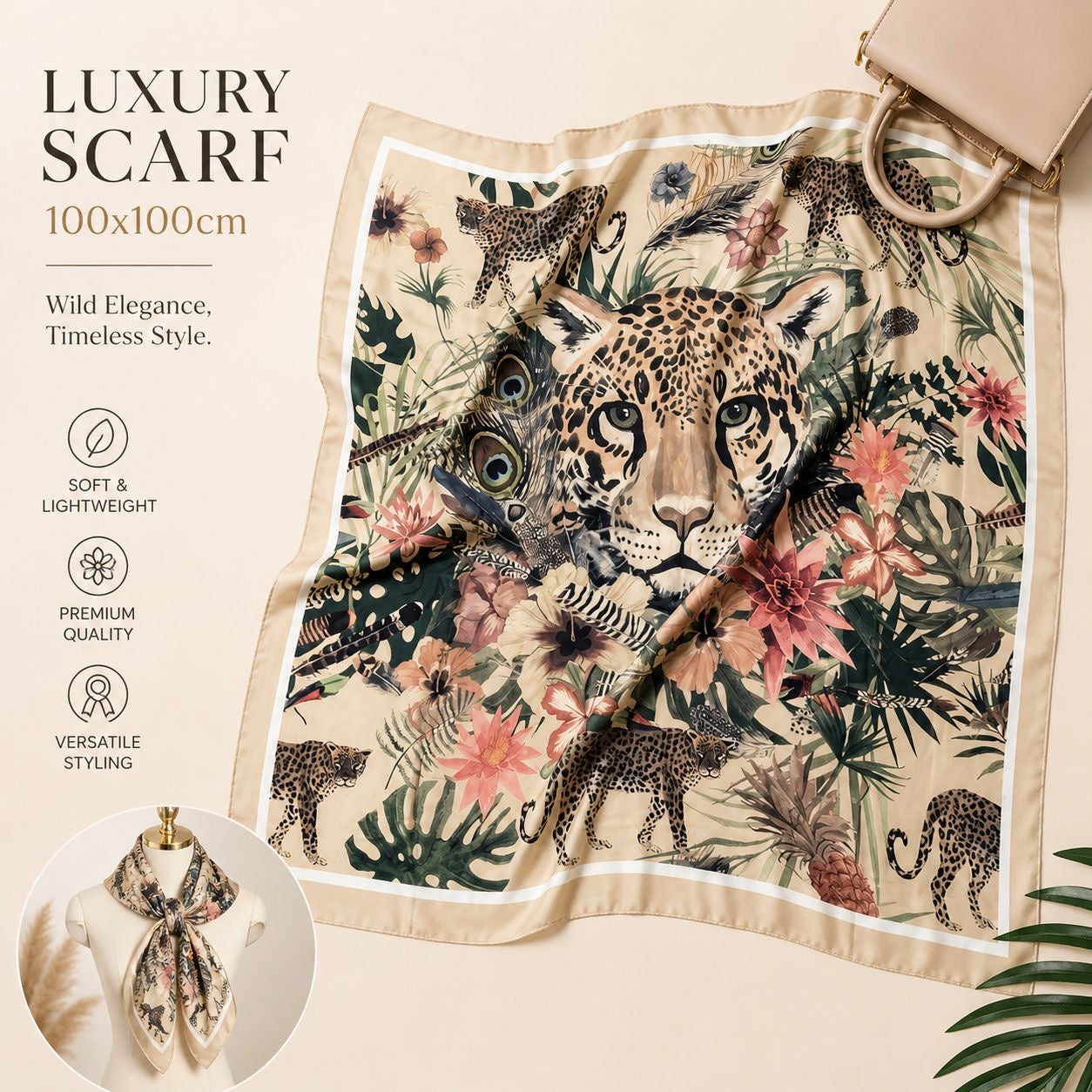 Leopard Éclat scarf