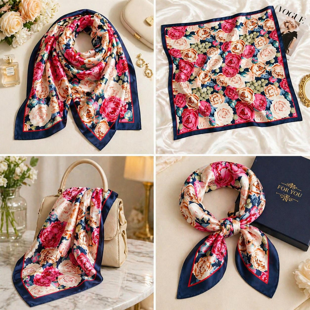 Midnight Peony Reverie scarf