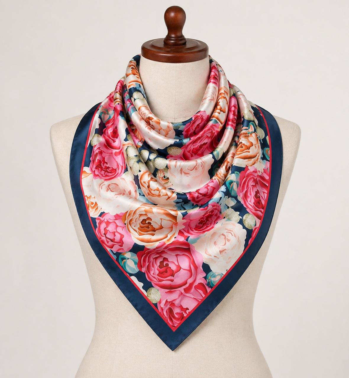 Midnight Peony Reverie scarf